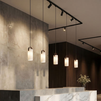 JULIETTA 31 3-fase hanglamp opaal cilinderglas
