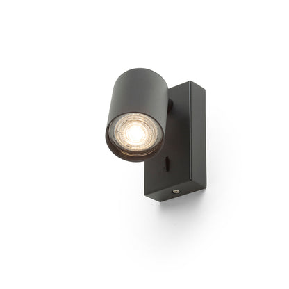 DUDE wandspot met schakelaar GU10, wit of zwart