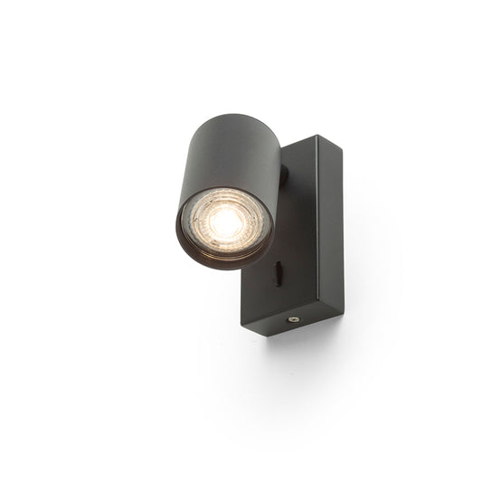 DUDE wandspot met schakelaar GU10, wit of zwart