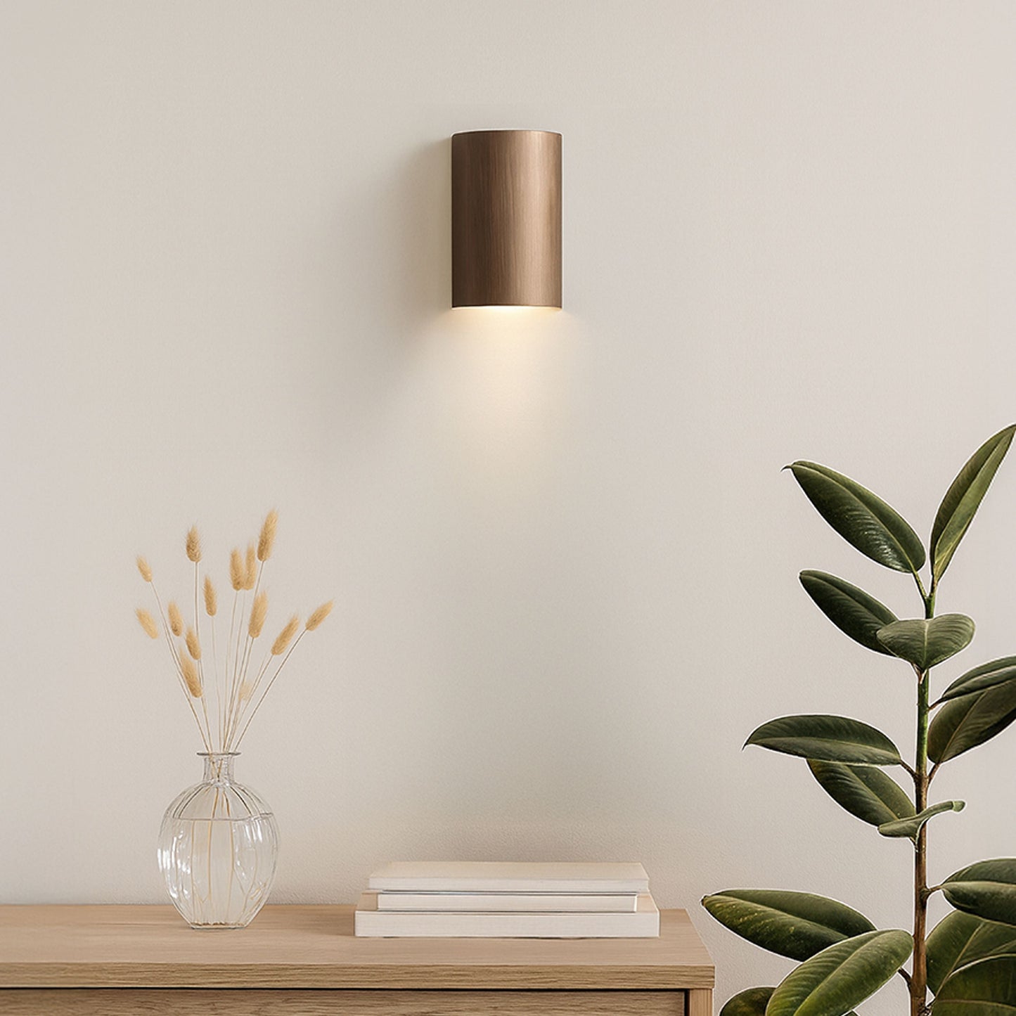 CAPRI R up/down wandlamp geborsteld brons