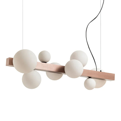 AUREA multiple spheres pendant lamp opal glass & metal
