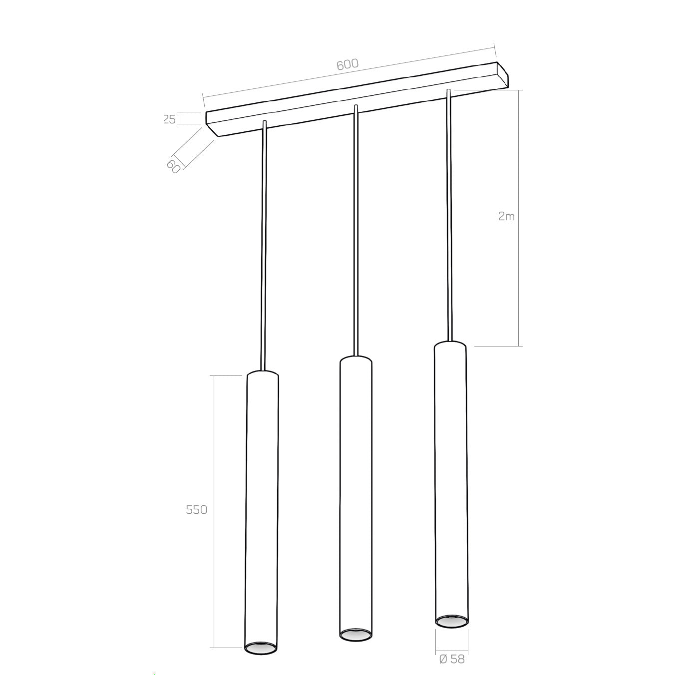 Organo CICCIO 55x3 technische tekening