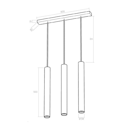 Organo CICCIO 55x3 technische tekening