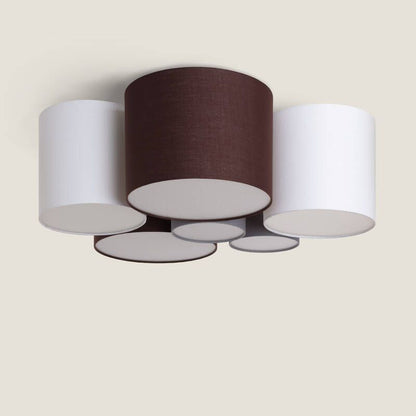 Talivo plafondlamp rond textiel 6-kaps design