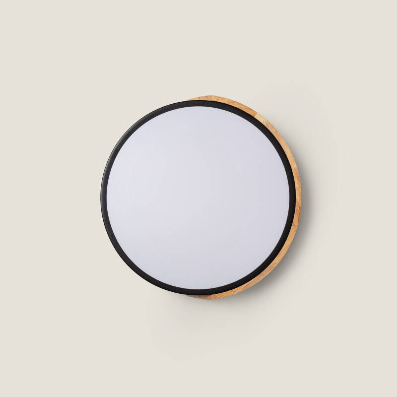 Semaro LED plafondlamp hout 18W CCT Ø320 mm