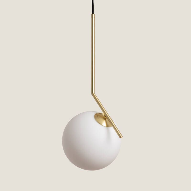 Lunavo hanglamp metaal glas goud Art Deco