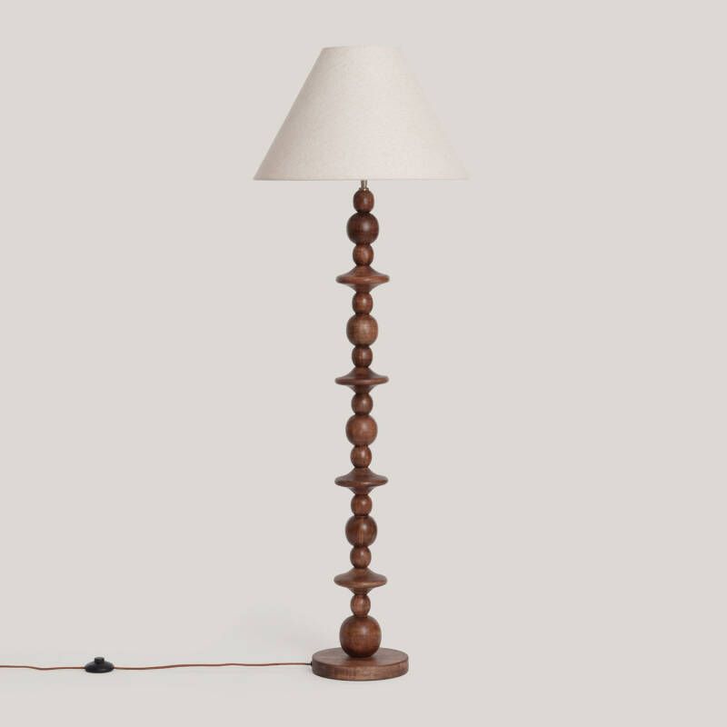Tanavo staande lamp massief hout gedraaid