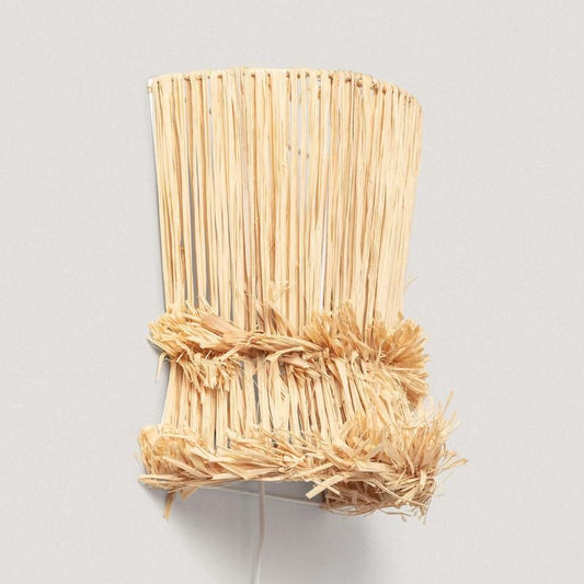 Alhavo wandlamp raffia naturel boho