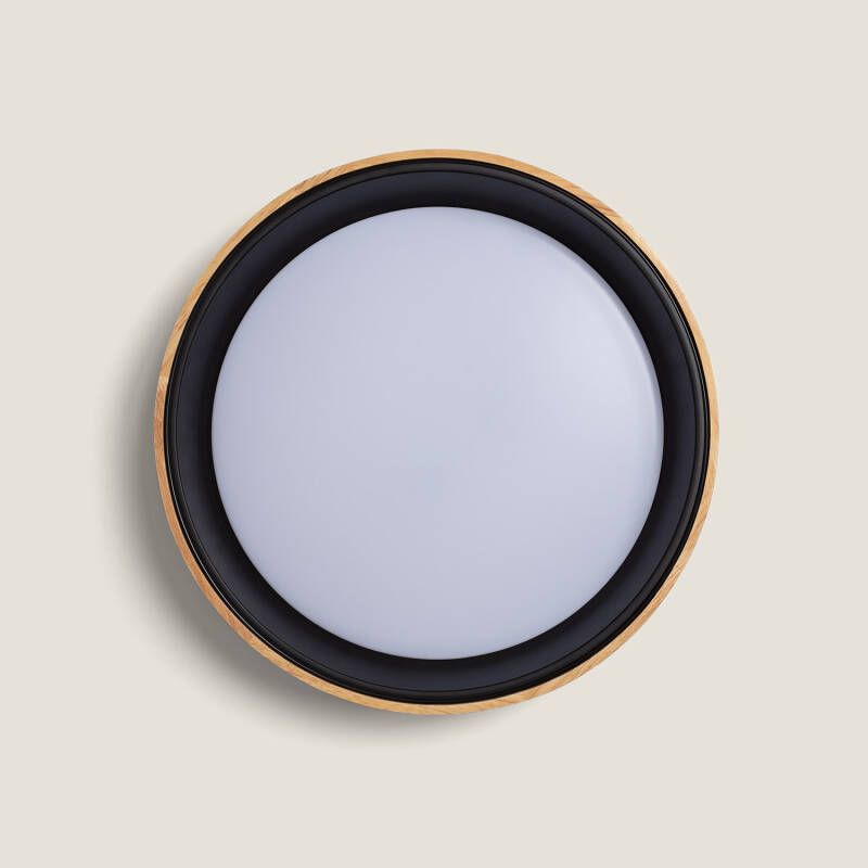 Tarivo LED plafondlamp hout 20W CCT Ø470 mm
