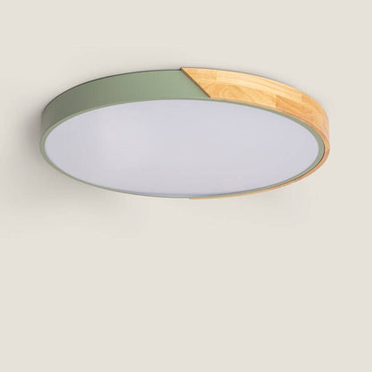 Semaro LED plafondlamp hout 36W CCT Ø500 mm