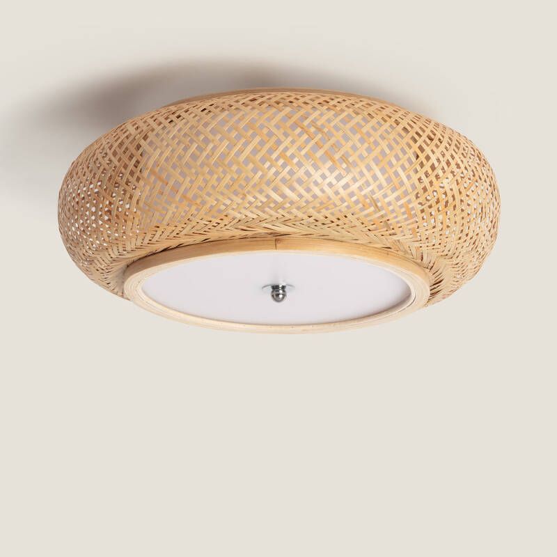 Dalivo bamboe plafondlamp rond naturel