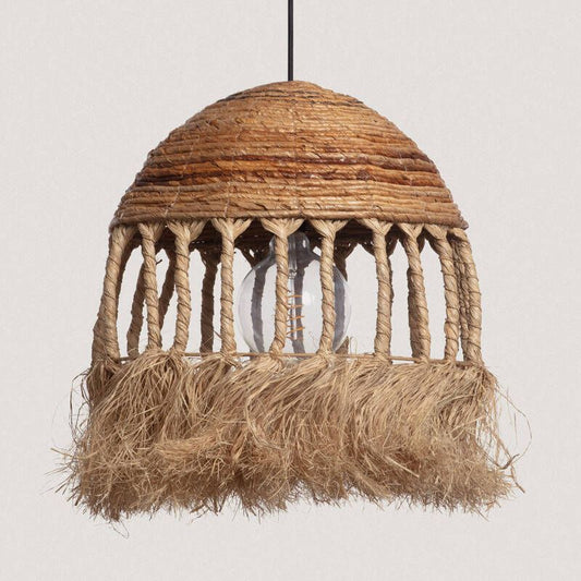 Sibavo hanglamp rotan en ramie naturel