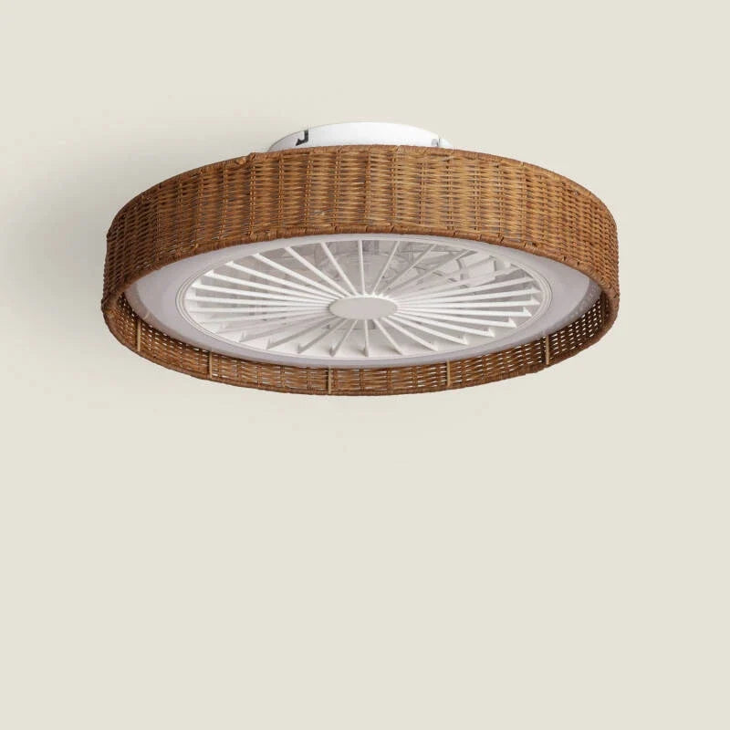 Nataro plafondventilator rotan met LED